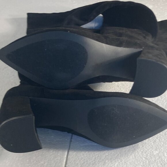 Steve Madden SZ 5.5 NWOT Black faux Suede Over the Knee Block Heel Boot essentia - Picture 10 of 12